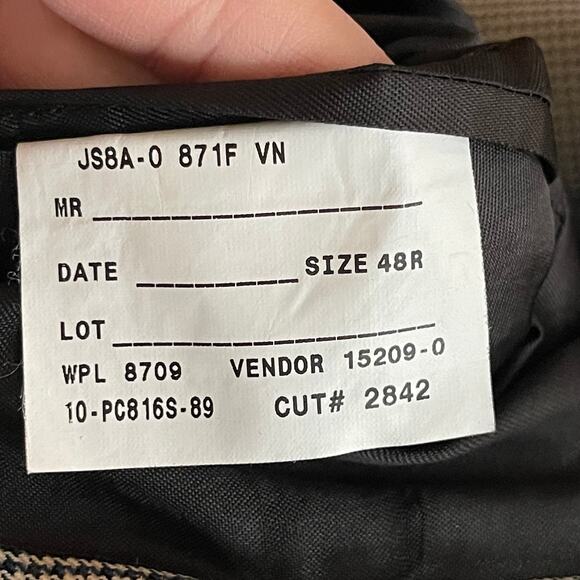 Stafford Vintage Men’s Houndstooth Suit Blazer Jacket Size 48R Wool Blend Pocket - Picture 11 of 11